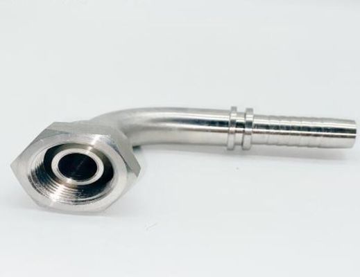 Plaque galvanisée raccords de tuyaux hydrauliques en acier inoxydable hexagonale unique 90 degrés Bsp 22691