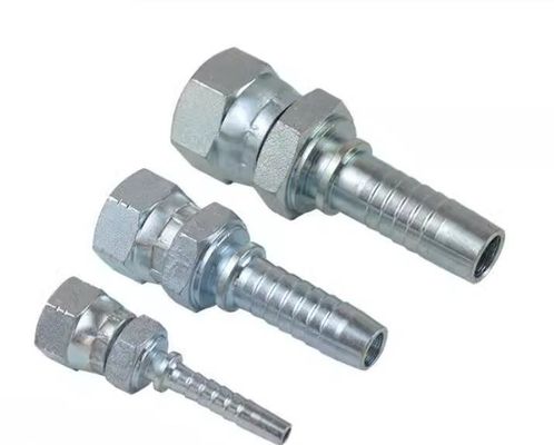 Connecteurs de tuyau hydraulique féminin en acier inoxydable JIC réutilisables avec tête hexagonale