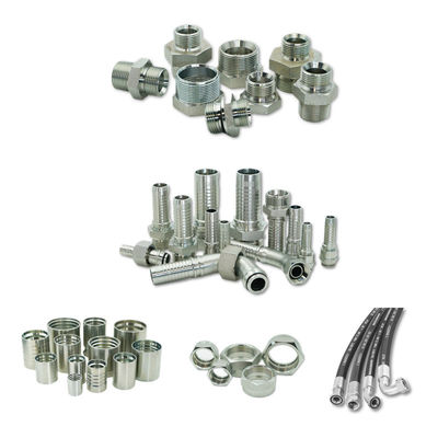 Équipement de l'excavatrice en acier inoxydable tuyau hydraulique de montage 90 degrés coude Bsp Femme 60 degrés cône 22691