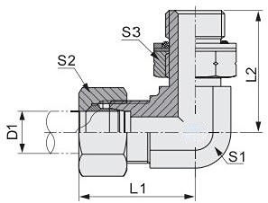 Pièces de raccordement Tête hexagonale coude Bsp fil de fer réglable bout à bout avec joints O