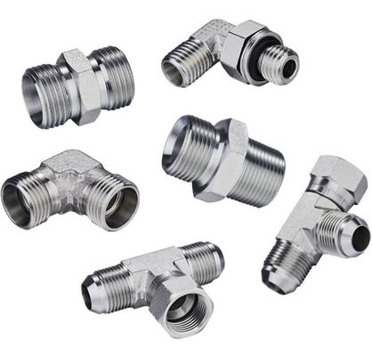 SAE fils mâles raccords hydrauliques de coude 1b9 acier au carbone pour système hydraulique durable