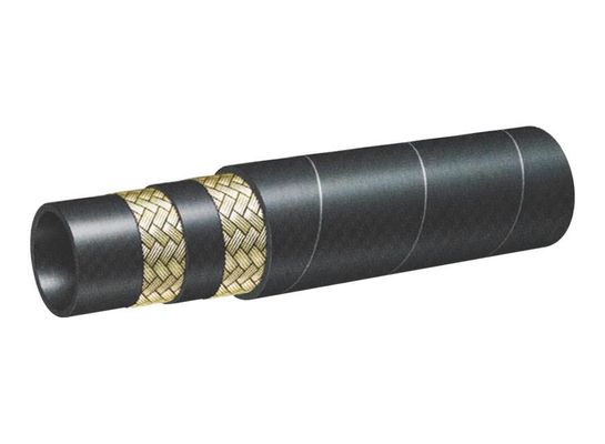 Assemblage de tuyau en caoutchouc hydraulique renforcé par fil d'acier tressé / en spirale