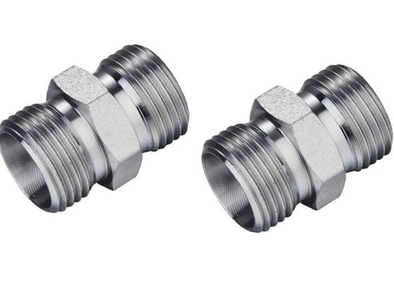Les raccords de l'adaptateur droit de tuyau hydraulique en acier au carbone moyen bénéficient de la norme DIN