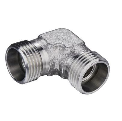 Plaque galvanisée d'acier au carbone moyen 90 degrés Elbow hydraulique avec fils mâles