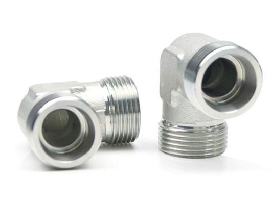 Adaptateur de tuyau hydraulique masculin métrique à coude de 1c9 90 degrés en acier au carbone moyen