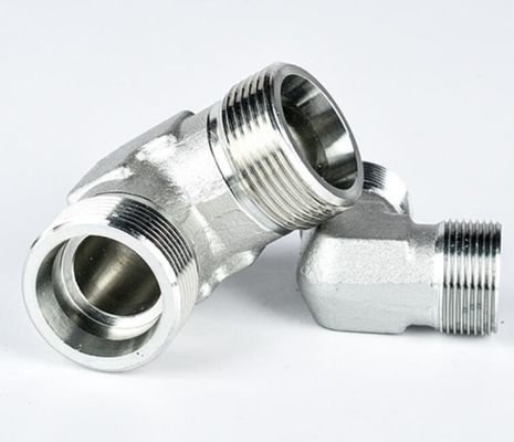 Tête ronde acier au carbone moyen 90 degrés coude hydraulique avec fils mâles