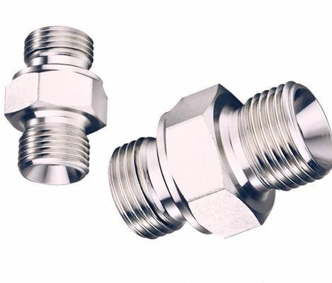 Acier au carbone moyen métrique allemand masculin H. T à BSPT masculin Adaptateur de tuyau hydraulique