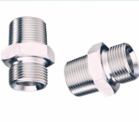 Résistants de tuyaux en acier inoxydable Adaptateur Bsp Homme à Homme Sceaux à cône à 60 degrés Composants hydrauliques