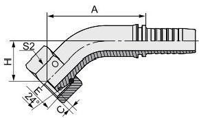 Métrique Fitting hydraulique féminin 24 degrés cône O-Ring H. T pour les lignes de tuyauterie Connectez