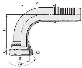 26791 raccords hydrauliques pour tuyaux de contraction en acier inoxydable pour fils américains Jic 74 joint conique 90 coude
