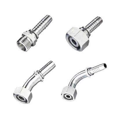 Pipe hydraulique métrique féminine en acier inoxydable à 45 degrés avec joint à 24 cônes O-ring