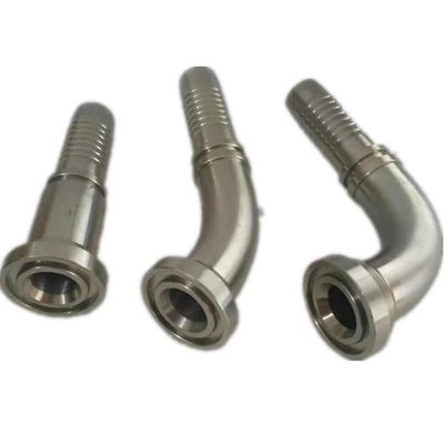 SAE en acier inoxydable hydraulique de serrage de tuyau de serrage de tuyau 45 coude adaptateur de tuyau