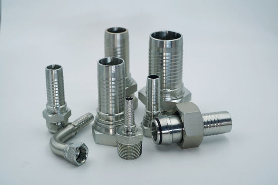 Adaptateurs en acier inoxydable H.T. de 24 degrés pour le raccordement de tuyaux hydrauliques en caoutchouc
