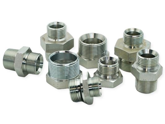 Fabrication en gros de raccords hydrauliques métriques/BSP/JIC/SAE/DIN en acier inoxydable